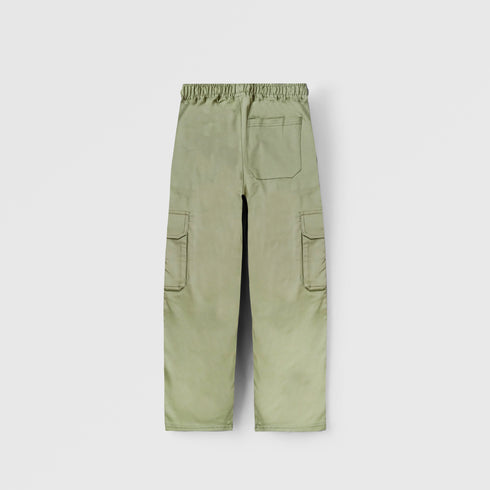 GIRLS TWILL CARGO TROUSER WITH SIDE POCKETS LIGHT GREEN
