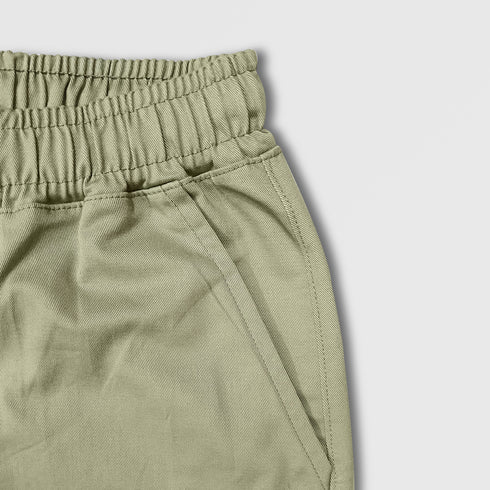 GIRLS TWILL CARGO TROUSER WITH SIDE POCKETS LIGHT GREEN