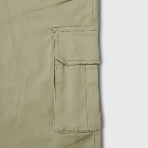 GIRLS TWILL CARGO TROUSER WITH SIDE POCKETS LIGHT GREEN
