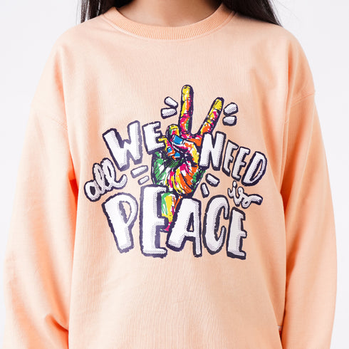PEACE OUT PRINTED SWEATSHIRT