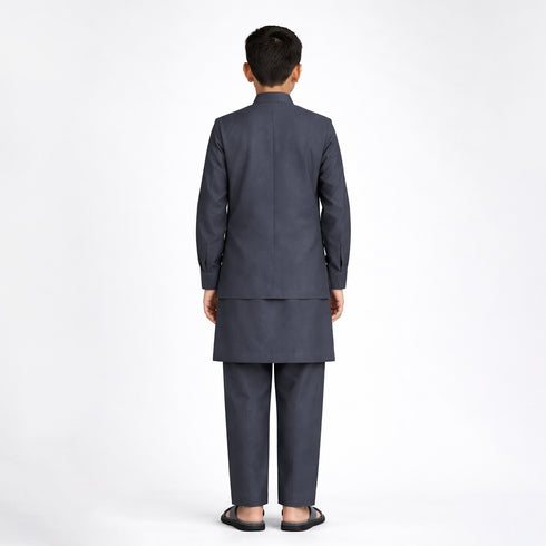 3pc Grey Kameez Shalwar Suit