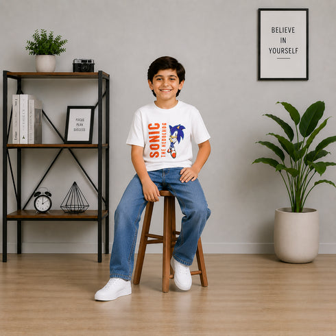 Boys' Wide Leg Relaxed Medium Wash Jeans