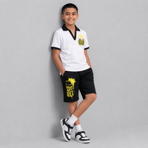 Retro Boombox Polo & Shorts Set