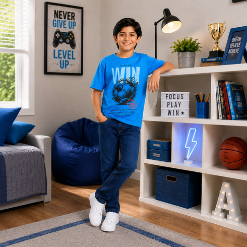 Boys' Regular Fit Deep Indigo Jeans