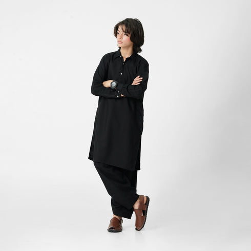 Black Wash n Wear Suit