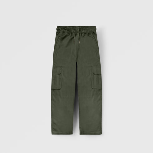 GIRLS TWILL CARGO TROUSER WITH SIDE POCKETS Twill OILVE