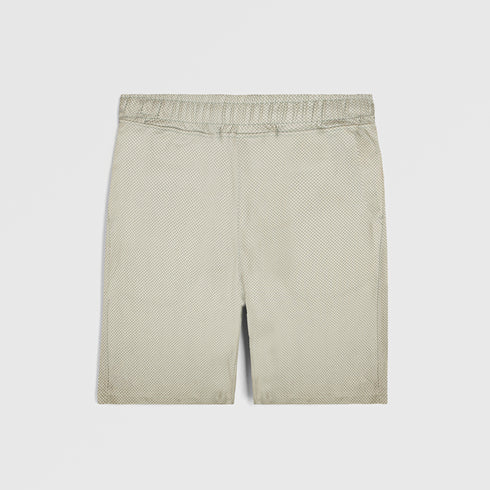 Checkered Printed Twill Shorts