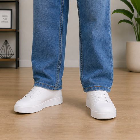 Boys' Wide Leg Relaxed Medium Wash Jeans