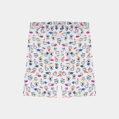 Boys Printed 2 Pcs Sets In White