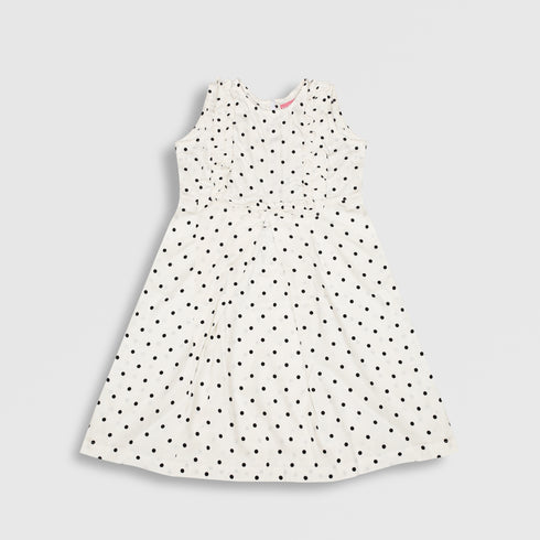 Polka Dots Dress - White