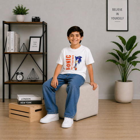 Boys' Wide Leg Relaxed Medium Wash Jeans