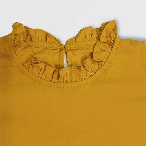 Ruffles NECK Top - YELLOW