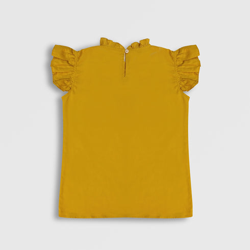 Ruffles NECK Top - YELLOW