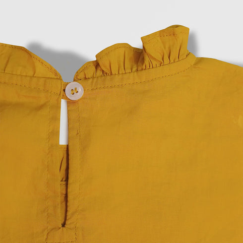 Ruffles NECK Top - YELLOW