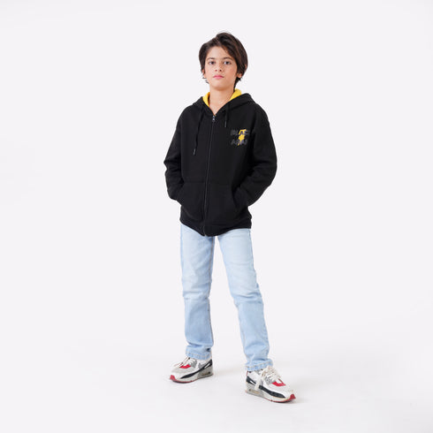 BLACK ADAM PRINTED ZIPPER HOODIE