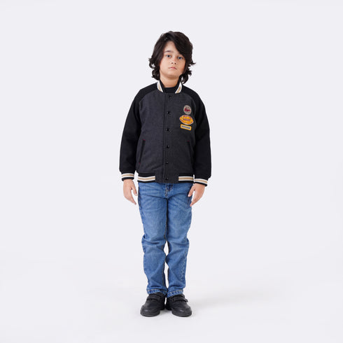 RAGLAN EMBROIDRY VARSITY JACKET