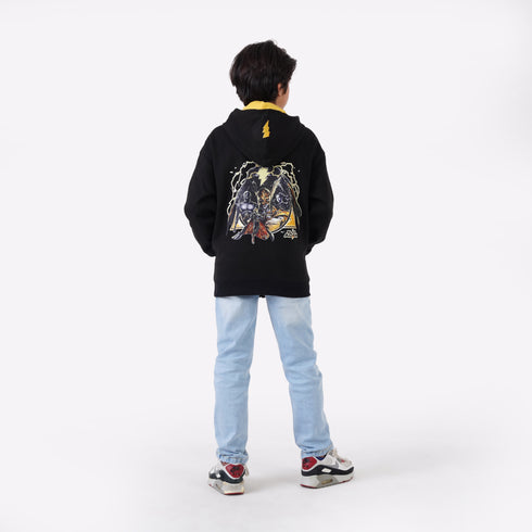BLACK ADAM PRINTED ZIPPER HOODIE