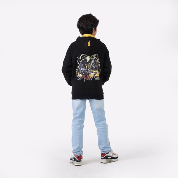 BLACK ADAM PRINTED ZIPPER HOODIE