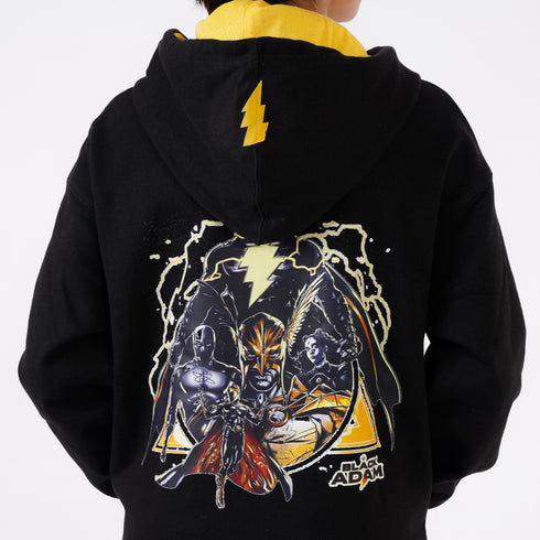 BLACK ADAM PRINTED ZIPPER HOODIE
