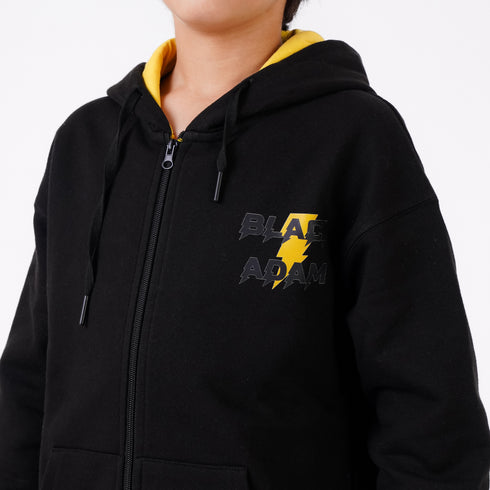 BLACK ADAM PRINTED ZIPPER HOODIE