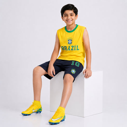 Brazil Football Fan Tank & Shorts Co-Ord Set