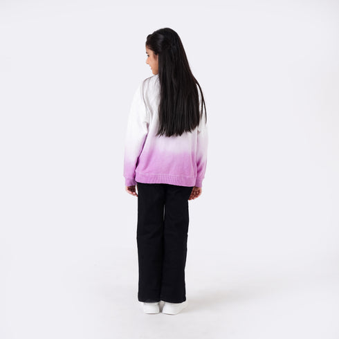 OMBRE DYED PRINTED SWEATSHIRT