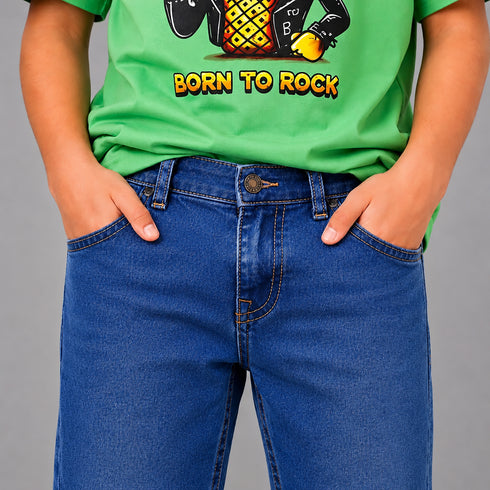 Boys' Regular Fit Medium Blue Tinted Jeans