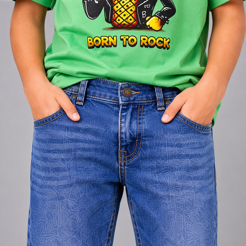 Boys' Regular Fit Medium Blue Tinted Jeans