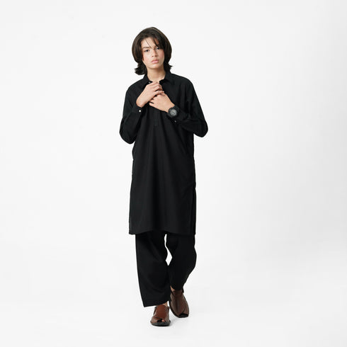 Black Wash n Wear Shalwar Kameez