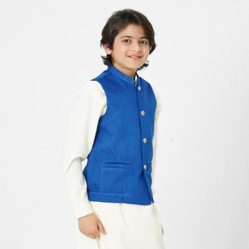 blue waistcoat for boys by The Oaklynn