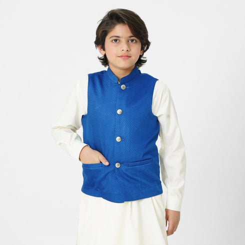 Boys formal blue waistcoat for Eid and weddings