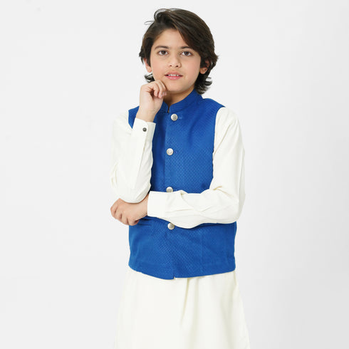 The Oaklynn boys blue waistcoat for shalwar kameez