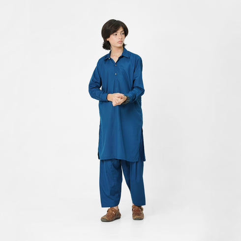Boys casual eastern wear teal shalwar kameez Pakistan