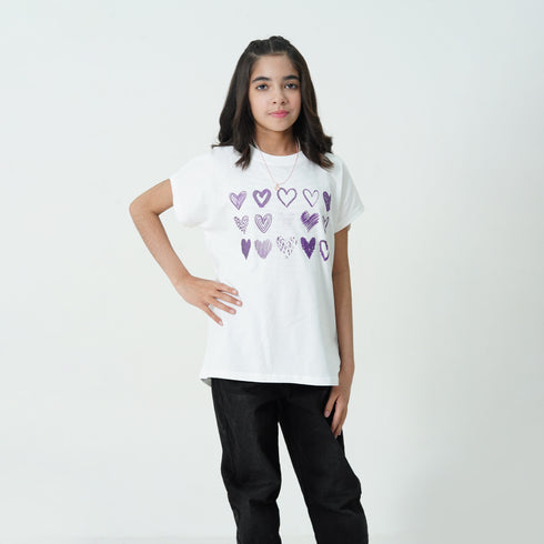 Cute Multi Heart Graphic Tee
