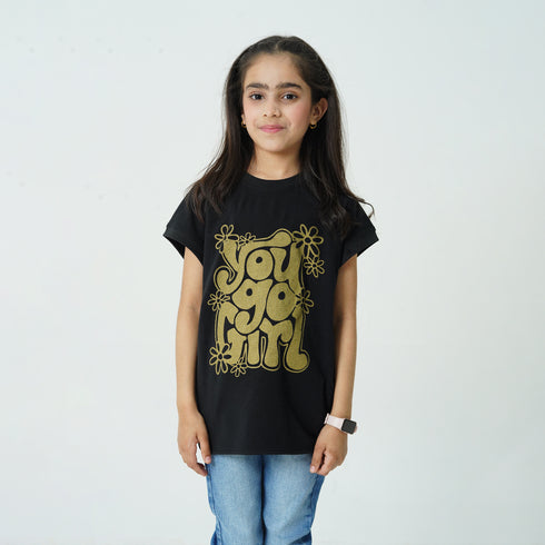 You Go Girl Black Graphic Tee