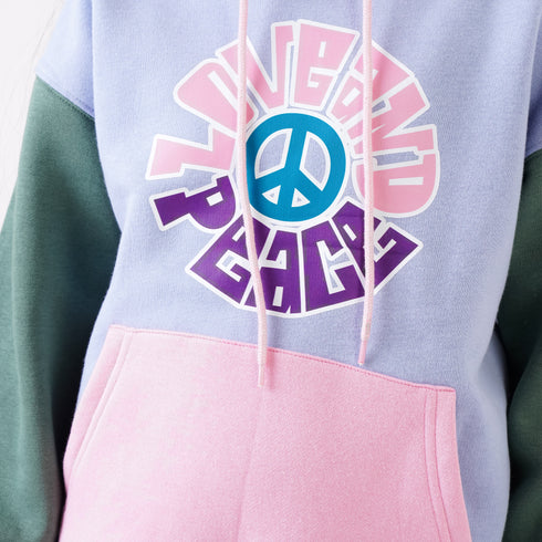 LOVE & PEACE PRINTED HOODIE