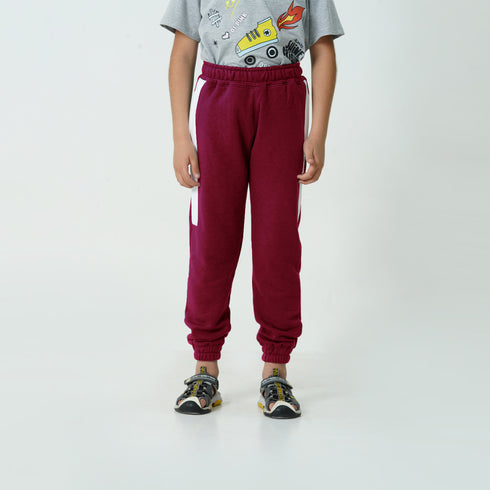 Maroon Panel Trouser