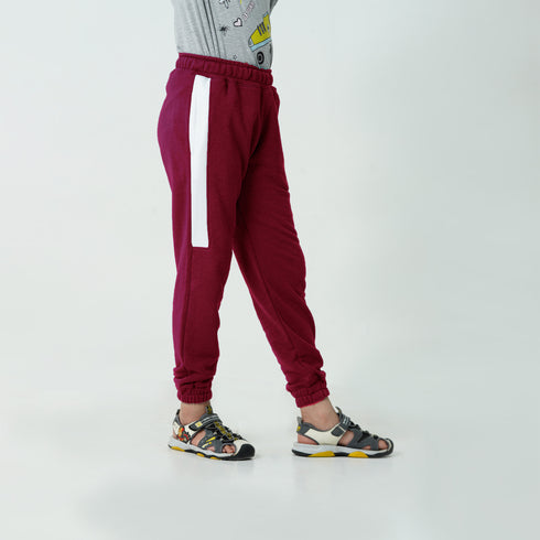 Maroon Panel Trouser