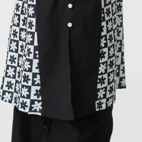 Black Printed 3pc Eastern Set