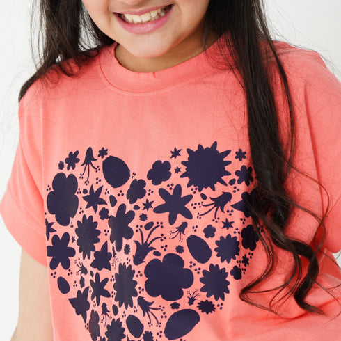 Blue Heart Pink Graphic Tee
