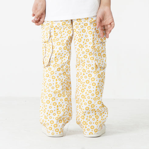 Yellow Printed Twill Trouser