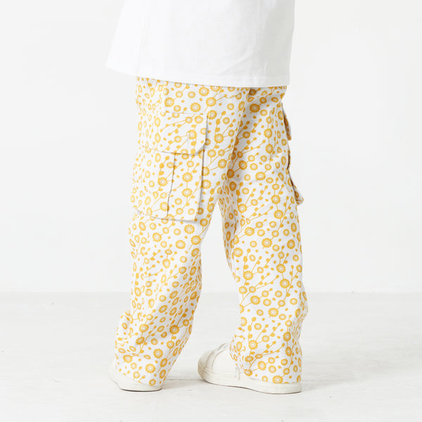 Yellow Printed Twill Trouser