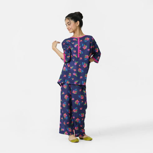 Blue Floral 2pc Eastern Set