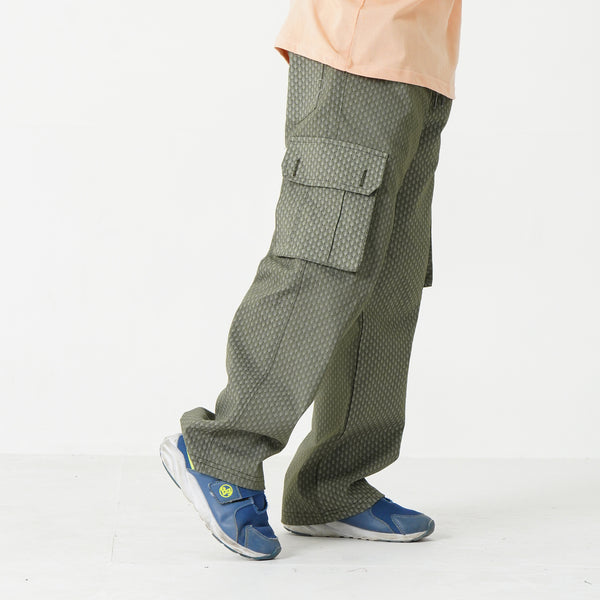 Green Printed Twill Trouser