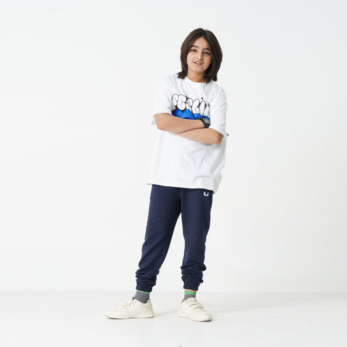 Navy Blue Logo Trouser