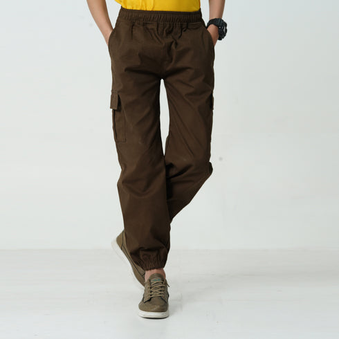 Brown Cargo Jogger Pants
