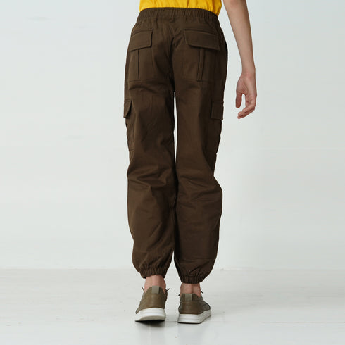 Brown Cargo Jogger Pants