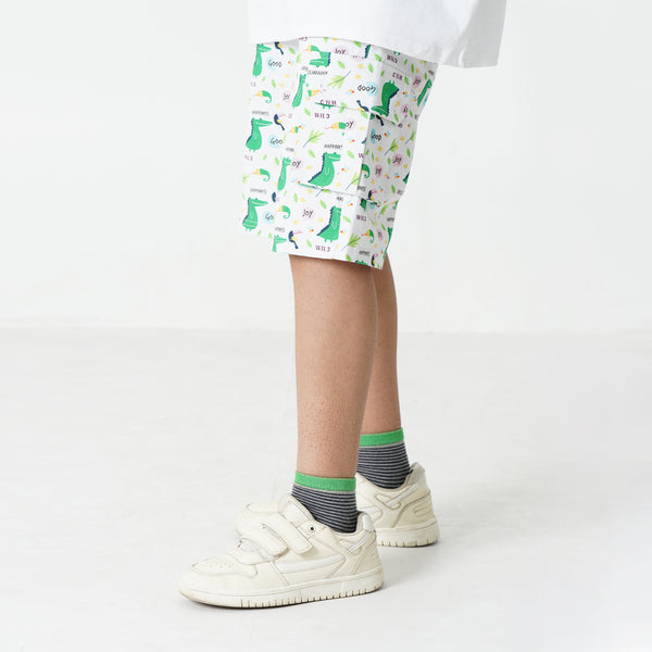 Dino Printed Twill Shorts