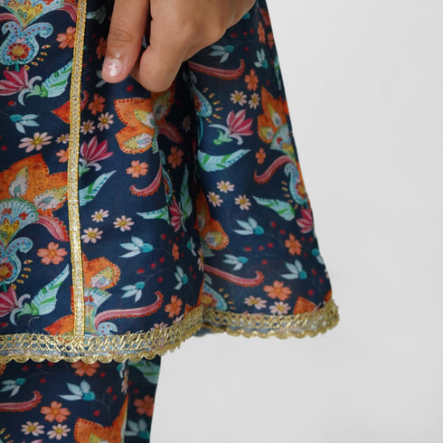 Blue Lace Printed 3pc Eastern Set