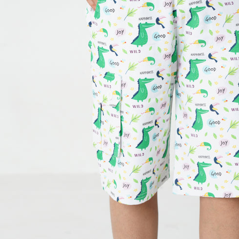 Dino Printed Twill Shorts